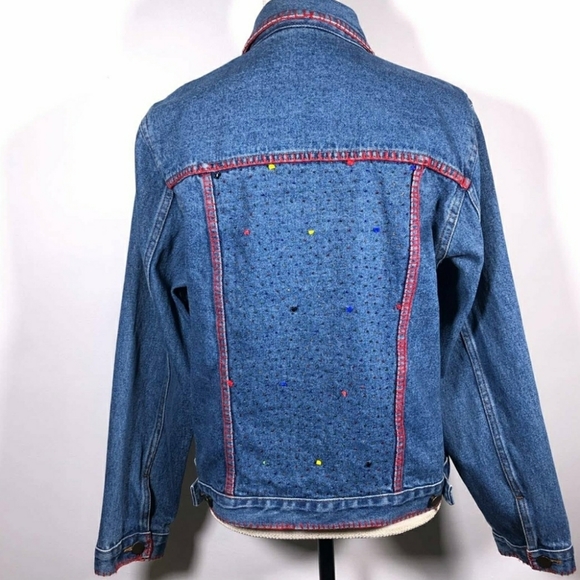 Anage embroidered with beads denim jacket. - Picture 4 of 9